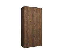 ABIKSMEBLE - Armoire Marbella 1 - Hauteur 202 cm, Largeur 100 cm, Profondeur 52 cm - Corps Noix de Warmie, Poignée l'or - Meuble de Rangement Moderne pour Salon ou Chambre