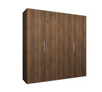 ABIKSMEBLE - Armoire Marbella 1 - Hauteur 202 cm, Largeur 200 cm, Profondeur 52 cm - Corps Noix de Warmie, Poignée Cachemire - Meuble de Rangement Moderne pour Salon ou Chambre