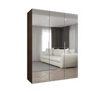 ABIKSMEBLE - Armoire Marbella 3 avec Mirroir - Hauteur 202 cm, Largeur 150 cm, Profondeur 52 cm - Corps Noix de Warmie, Poignée Cachemire - Meuble de Rangement Moderne pour Salon