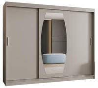 ABIKSMEBLE - Armoire Porte Coulissante - Dressing avec Miroir - Armoire Penderie - Placard Chambre Rossa 250 Cachemire - 200 cm (H) x 250 cm (L) x 62 cm (P)