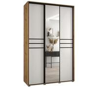 ABIKSMEBLE Armoire Porte coulissante Miroir Davos 11 - Armoire Chambre - Dressing Chambre Adulte - Penderie Vetement Dressing - Garde Robe - Placard Chambre - Armoire 3 Portes - Closet - Panderie
