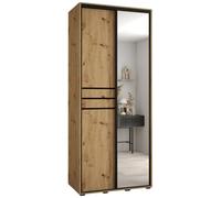 ABIKSMEBLE Armoire Porte coulissante Miroir Davos 11 - Armoire Chambre - Dressing Chambre Adulte - Penderie Vetement Dressing - Garde Robe - Placard Chambre - Armoire 3 Portes - Closet - Panderie