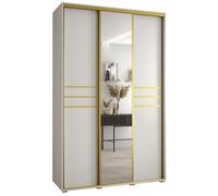 ABIKSMEBLE Armoire Porte Coulissante Miroir Davos 11 - Dressing Adulte - Penderie Vêtement - Garde Robe - Placard - Armoire 3 Portes - Closet
