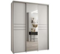 ABIKSMEBLE Armoire Porte Coulissante Miroir Davos 11 - Dressing Adulte - Penderie Vêtement - Garde Robe - Placard - Armoire 3 Portes - Closet