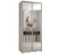 ABIKSMEBLE Armoire Porte coulissante Miroir Davos 2 - Armoire Chambre - Dressing Chambre Adulte - Penderie Vetement Dressing - Garde Robe - Placard Chambre - Armoire 3 Portes - Closet - Panderie