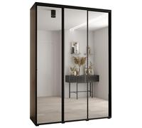 ABIKSMEBLE Armoire Porte coulissante Miroir Davos 2 - Armoire Chambre - Dressing Chambre Adulte - Penderie Vetement Dressing - Garde Robe - Placard Chambre - Armoire 3 Portes - Closet - Panderie