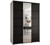 ABIKSMEBLE Armoire Porte coulissante Miroir Davos 5 - Armoire Chambre - Dressing Chambre Adulte - Penderie Vetement Dressing - Garde Robe - Placard Chambre - Armoire 3 Portes - Closet - Panderie