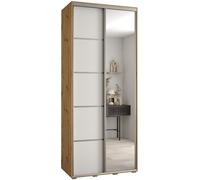 ABIKSMEBLE Armoire Porte coulissante Miroir Davos 5 - Armoire Chambre - Dressing Chambre Adulte - Penderie Vetement Dressing - Garde Robe - Placard Chambre - Armoire 2 Portes - Closet - Panderie