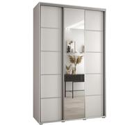 ABIKSMEBLE Armoire Porte Coulissante Miroir Davos 5 - Dressing Chambre Adulte - Garde Robe - Penderie Vetement - Placard 3 Portes