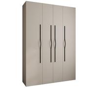 ABIKSMEBLE COMO 2 Armoire à 4 Portes - Garde-Robe - Armoire à Vêtements - Armoire de Rangement pour Chambre à Coucher, Chambre d’Ado, Chambre d’Enfant - 245,5x170x50cm - Cachemire, Cachemire, Noir