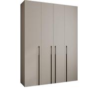 ABIKSMEBLE COMO 3 Armoire à 4 Portes - Garde-Robe - Armoire à Vêtements - Armoire de Rangement pour Chambre à Coucher, Chambre d’Ado, Chambre d’Enfant - 245,5x180x50cm - Cachemire, Cachemire, Noir