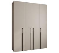 ABIKSMEBLE COMO 3 Armoire à 4 Portes - Garde-Robe - Armoire à Vêtements - Armoire de Rangement pour Chambre à Coucher, Chambre d’Ado, Chambre d’Enfant - 245,5x190x50cm - Cachemire, Cachemire, Noir