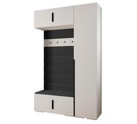 ABIKSMEBLE Inova 1 Ensemble de Meubles - Garde-Robe Moderne - pour Chambre à Coucher, Salon, Entrée, Chambre d'enfant - Meuble de Rangement pour Dressing - 236,7x150x47cm - Blanc, Manila 18, Noir