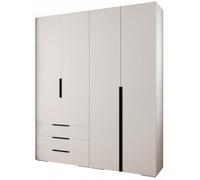 ABIKSMEBLE Inova 1 Juego de Muebles - Armario Moderno - Para Dormitorio, Salón, Entrada, Habitación Infantil - Unidad de Almacenamientopara Vestirse - 236,7x200x47cm - Blanco, Negro
