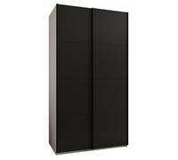 ABIKSMEBLE LUX 1 Armoire à 2 Portes Coulissantes avec Fermeture Silencieuse - Système Coulissant HETTICH Topline L - pour Salon, Chambre à Coucher - 245,5x130x64cm - Blanc, Noir, Noir