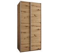 ABIKSMEBLE LUX 1 Armoire à 2 Portes Coulissantes avec Fermeture Silencieuse - Système Coulissant HETTICH Topline L - pour Salon, Chambre à Coucher - 245,5x100x64cm - Artisan, Artisan, Argent