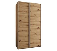 ABIKSMEBLE LUX 1 Armoire à 2 Portes Coulissantes avec Fermeture Silencieuse - Système Coulissant HETTICH Topline L - pour Salon, Chambre à Coucher - 245,5x140x64cm - Artisan, Artisan, Argent