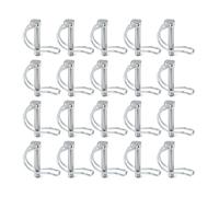 Abiyou 20 Pièces Goupille de Verrouillage Forme D, 6 x 45MM Goupille Securite en Acier Au Carbone Galvanisé, Goupille Clips Tube, Goupilles Fendues Pliables, pour Ferme, Pelouse, Jardin