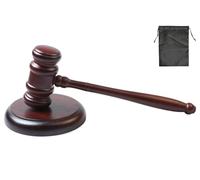 Abiyou Maillet en Bois Juge, Marteau de Juge, Maillet en Bois juge et Bloc Sonore, Haute Qualité Ensemble de Marteau en Bois, un Excellent Choix pour Tribunaux, Avocats, Ventes aux Enchères