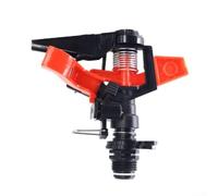 Ableholy Arroseur de pelouse réglable avec buse rotative à 360° avec support, rayon de pulvérisation de 4 à 8 m, équipement d'arrosage en plastique PP pour tuyau de 1,27 cm, noir/rouge