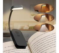 ABOHU Lampe de Lecture Rechargeable, Portable Longue Durée Mini LED Liseuse Lampe Clip, 360° Cou Flexible, 3 Modes Protection des Yeux (Chaud/Blanc/Mixte), Gradation, Longue Travail pour Lire au Lit