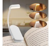 ABOHU Lampe de Lecture Rechargeable, Portable Longue Durée Mini LED Liseuse Lampe Clip, 360° Cou Flexible, 3 Modes Protection des Yeux (Chaud/Blanc/Mixte), Gradation, Longue Travail pour Lire au Lit