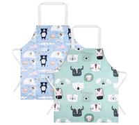 ABOHU Tablier Enfant 2 Pcs Imperméable Anti-sale pour Cuisine, Poterie, Peinture - pour Filles ou Garçons