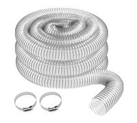 Aboiledy 5 M Tuyau de collecte de poussière en PVC transparent avec 2 fermetures, tuyau d'aspiration (50 mm), tuyau d'aspiration en PVC transparent en spirale, tuyau flexible d'aspiration pour