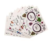 ABOOFAN 10 Feuilles Autocollant Visage de Crâne pour Halloween, Tatouage Temporaire Sûr Peau, Facile à Poser, pour Fête Cosplay et Festival, Transfert D'eau Style Unique Plusieurs styles