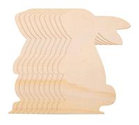 ABOOFAN 10 Pièces Copeaux De Bois En Forme De Lapin Lapins En Bois Blanc En Forme De Panneaux En Vierges Pour L'artisanat De Pâques Piaulement Ornements En Accessoires