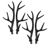 ABOOFAN 2 Paires Serrage Tête Déguisement Bois de Renne Noir Plastique | Accessoires Halloween Adulte, Accessoires pour Cheveux Halloween, Carnaval, Kit de Bandeau à Monter Soi-même