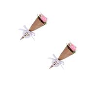 ABOOFAN 2 Pièces Bougie Parfumée Mini Bouquet de Fleurs Rose en Cire de | Papier, Parfum Solide, Prête à L’emploi, Stable, avec Étiquette de Gratitude