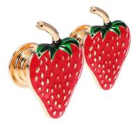 ABOOFAN 2 Pièces Boutons de Tiroir en Alliage de Zinc Rouge Forme Fraise Installation Facile et Trou Unique pour Armoires Cuisine et Décoration Intérieure
