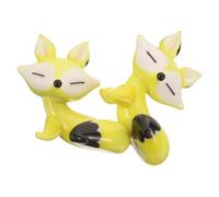 ABOOFAN 2 Pièces Décoration en Verre Jaune de Renard Cartoon Bords Arrondis et Finition Lisse, pour Bureau ou Coin Café, Éclaire la Pièce en Toute Sécurité