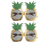 ABOOFAN 2 Pièces Lunettes de Soleil Style Hawaïen Ananas Amusantes pour Fête et Plage Légères et Résistantes pour Soirées