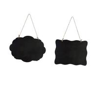 ABOOFAN 2 pièces Mini Tableau Noir Double Face Bois à Suspendre Ardoise Décorative pour Messages Utilisation avec Craie ou Craie Liquide pour Décoration Maison et Événements