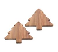 ABOOFAN 2 Pièces Planche à Charcuterie de Sapin de Noël en Bois | Plateau de Service Multifonction, Style Festif pour Table et Différentes Occasions, Pièce Décorative