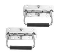 ABOOFAN 2 Pièces Poignée Annulaire Inoxydable Pliable à Ressort Poignée de Montage Surface Ergonomique pour Caisse Boîte à Outils Transport Facile et Gain de Place