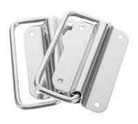 ABOOFAN 2 Pièces Poignée Pliante de Boîte en Acier Inoxydable | Design Pliable, Montage Facile, Usage Polyvalent, Finition Argentée, Style Industriel Moderne, Format Compact