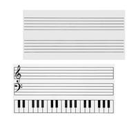 ABOOFAN 2 Pièces Tableau Blanc Magnétique Effaçable à Sec Flexible en Caoutchouc pour Apprentissage du Piano et Notes Musicales, Portable pour Garçon et Filles et Cours de Musique