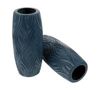 ABOOFAN 2 Pièces Vase Commémoratif pour Tombe en Plastique Bleu | Base Lestée, Structure Épaissie, Design Intégré Emballage, Usage sur Terrain Funéraire en Pente