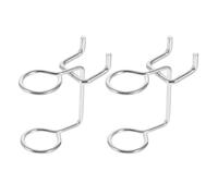 ABOOFAN 20 Pièces Crochet pour Panneau Perforé en Fer Argenté à Double Anneau, Support Multi-outils pour Tournevis et Pinces, pour Bureau ou Boutique