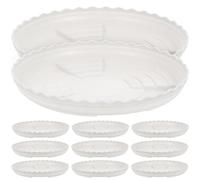 ABOOFAN 20 Pièces Soucoupe pour Plantes Ronde en Métal Blanc, Pratique | Pot et Flowerpot, Garde la Zone Propre, Ne Se Déforme Pas Facilement, Ne Casse Pas Facilement