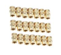 ABOOFAN 20 Pièces Vis à Meubles en Cuivre 1/4 Insert Fileté à Double Rainure, Pratique et Facile à Installer pour Combinaisons de Meubles en Bois Massif