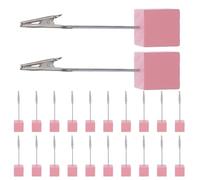 ABOOFAN 24 Pièces Porte-numéro de Table en Bois Rose Pince Alligator, Lot | Support Photo de Table, Fer et Base Bois, pour Hôtel et Bureau, Cartes Menu