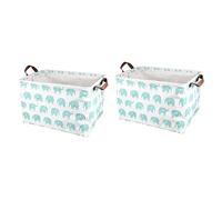 ABOOFAN 2pièces Panier De Rangement Carré Toile Pour Organiser Vos Accessoires à Domicile Couleur Bleu Ciel