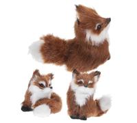 ABOOFAN 3 Pièces Pendentif Renard en Peluche Ornements d'animaux des Bois en Peluche Ours Décor Petit Renard Jouet Mini Modèle De Cochon Coffee Fausse en Plastique