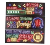 ABOOFAN 3pièces Enseignes Murales Pour Chambre De Garçon Décoration Murale Pour Chambre à Coucher Et Salle De Jeux Set De Panneaux De Jeu