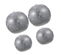 ABOOFAN 4 Pièces Ballon Style Disco Vintage Gonflable en Pvc Argenté Facile à Gonfler et Accessoires Photo pour Décoration de Fête Piscine
