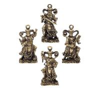 ABOOFAN 4 Pièces Pendentif des Quatre Rois Célestes, Style Rétro Artisanal | Léger, Facile à Suspendre, Présent Décoratif Discret, pour Clés, Valises, Voiture, Vitrine
